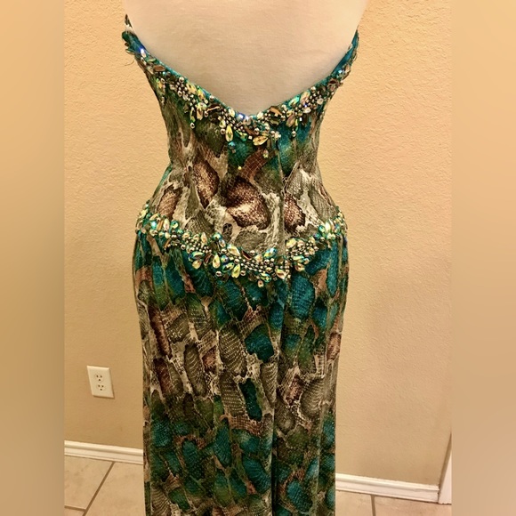 Terani couture Turquoise Green Prom Dress - Picture 2 of 5
